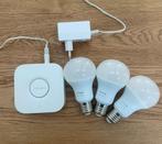 Hue bridge incl 3x Hue White lampen, Led-lamp, Minder dan 30 watt, Zo goed als nieuw, E27 (groot)