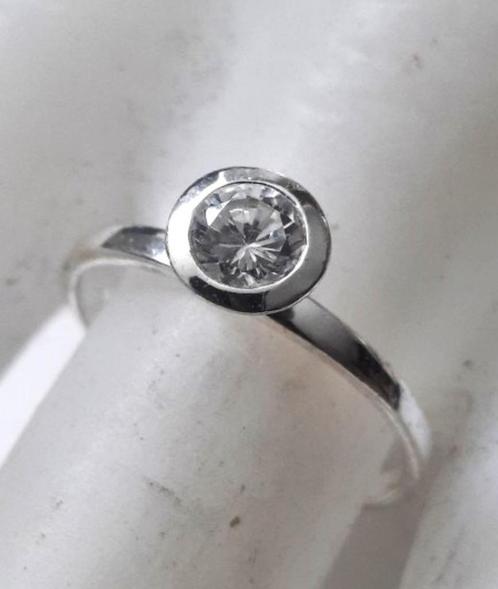 Next mooie zilveren ring met zirkonia 925 (6808-1865), Sieraden, Tassen en Uiterlijk, Ringen, Zo goed als nieuw, Dame, 18 tot 19