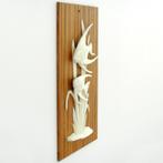 vintage houten WANDBORD 3d vissen Mid Century fifties teak, Ophalen of Verzenden, Gebruikt