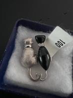 Broche Sterling zilver 925 - twee zittende katten, Nieuw, Ophalen of Verzenden, Zilver, Zilver
