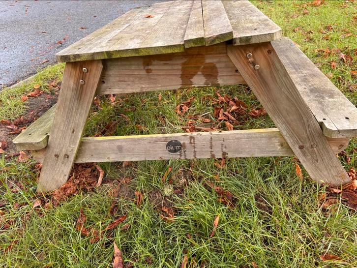 Zand en water tafel (gratis-voor wat lekkers), Tuin en Terras, Picknicktafels, Gebruikt, Rechthoekig, Hout, Ophalen