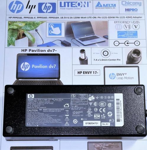 HP PPP016L 18.5V 19.5V PA-1121-02HW 516562-001 120W Adapter, Computers en Software, Laptop-opladers, Zo goed als nieuw, Ophalen of Verzenden