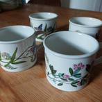 Botanic Garden, 4 Mokken met Bloemen en Vlinders, Antiek en Kunst, Antiek | Servies los, Ophalen of Verzenden