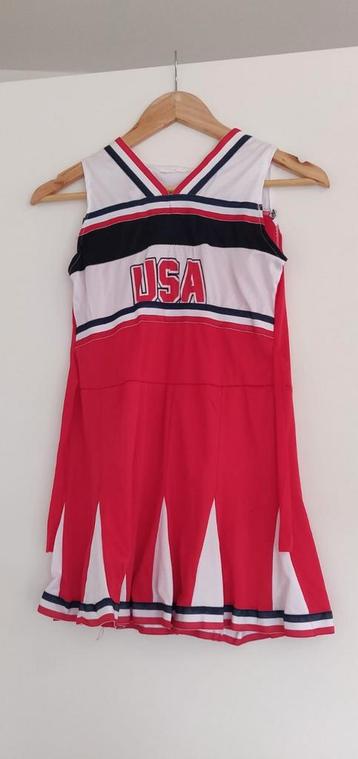 Cheerleader Jurkje Maat 146 + Gouden Pompons beschikbaar voor biedingen