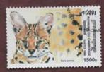 Fauna - Katachtigen - Cambodja - 1882 - Serval - gebr, Ophalen of Verzenden, Gestempeld, Dier of Natuur