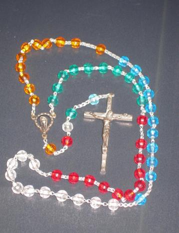 Rozenkrans Gebedsketting Gekleurde Kralen 47 Cm beschikbaar voor biedingen
