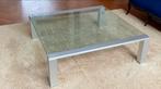 Prachtige lage glazen design salontafel 120120x38cm, Huis en Inrichting, Ophalen, Design, Vierkant, Minder dan 50 cm