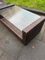 Mooi tafeltje met glas, Tuin en Terras, Ophalen of Verzenden, Zo goed als nieuw, Hout