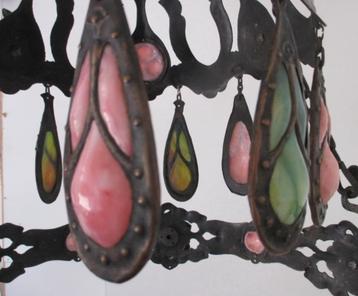 art nouveau Arts & crafts lamp glas ornamenten Tiffany beschikbaar voor biedingen