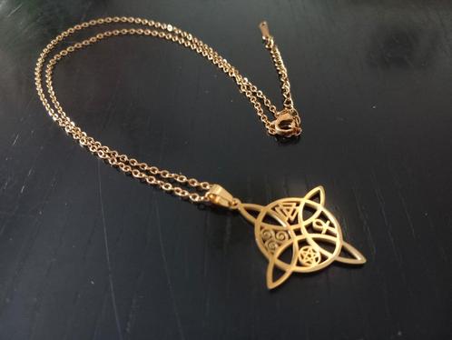 Heksenknoop ketting, Witch's Knot, witch, wicca, Sieraden, Tassen en Uiterlijk, Kettingen, Nieuw, Overige materialen, Goud, Verstelbaar
