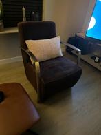 Fauteuil met stoffen bekleding, Huis en Inrichting, Fauteuils, Ophalen, Gebruikt, 75 tot 100 cm, Metaal