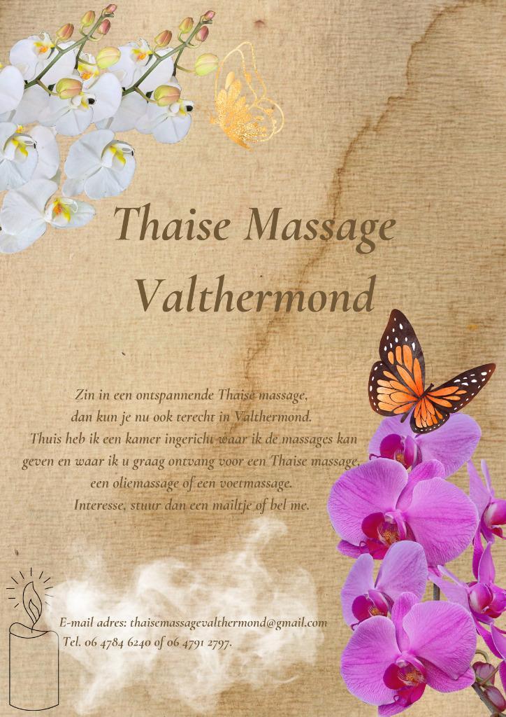 Thaise massage, Diensten en Vakmensen, Welzijn | Masseurs en Massagesalons, Ontspanningsmassage, Sportmassage, Overige massages