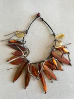 Manouk ketting nieuw bruin, Sieraden, Tassen en Uiterlijk, Kettingen, Ophalen of Verzenden, Zo goed als nieuw, Bruin, Overige materialen