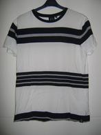 Zwart wit grijs gestreept t-shirt maat M, Kleding | Heren, T-shirts, Ophalen of Verzenden, Gedragen, Overige maten, Overige kleuren