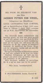 Jacobus P. van Iersel 1883 Berkel-Enschot + 1942 Tilburg, Verzenden