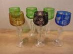 Boheems kristal borrelglas 6 stuks, Antiek en Kunst, Antiek | Glas en Kristal, Ophalen of Verzenden