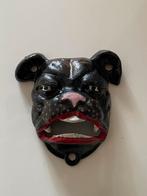 Buldog, in de vorm van een ijzeren muur fles opener., Ophalen of Verzenden