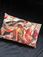 Velvet kussen met vogels, Huis en Inrichting, Woonaccessoires | Kussens, Ophalen of Verzenden, Zo goed als nieuw, Rechthoekig