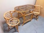 Rotan set. Tafel met 2 stoelen, Huis en Inrichting, Ophalen, 100 tot 150 cm, Glas, .