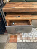 Industriële TV kast met 2 lades, Ophalen, Gebruikt, 100 tot 150 cm, Metaal
