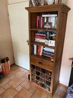 Teak houten hoge kast, Huis en Inrichting, Woonaccessoires | Wijnrekken, Ophalen, Gebruikt, 15 tot 25 flessen, 75 cm of meer