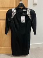 Zwarte feestelijke jurk met strass details, Zwart, Nieuw, Ophalen of Verzenden, Knielengte