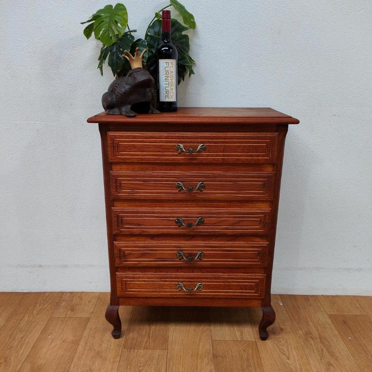 Vintage landelijk ladekastje Queen Ann ladekast commode 105, Huis en Inrichting, Kasten | Ladekasten, Gebruikt, Minder dan 100 cm