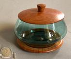 Vintage 60s Karl Holmberg Jampot, Glas + Teakhout, Zweeds, Antiek en Kunst, Ophalen of Verzenden