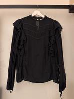 Zwarte blouse met details, Ophalen of Verzenden, Zo goed als nieuw, Maat 38/40 (M), Zwart