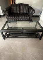 Salontafel met glasplaat - Doe een bod!, Ophalen, Gebruikt, 100 tot 150 cm, 50 tot 100 cm