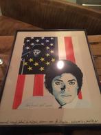 Michael Jackson aquarel origineel René brone 1984 coa, Ophalen of Verzenden