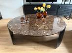 Salontafel marmer coffee brown dia116cm H35cm, Huis en Inrichting, Tafels | Salontafels, Overige materialen, Rond, Ophalen of Verzenden