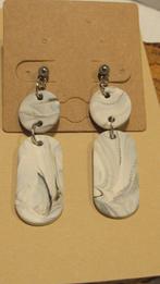 Grijze Gemarmerde Oorbellen, Overige materialen, Hangers, Niet van toepassing, Niet van toepassing