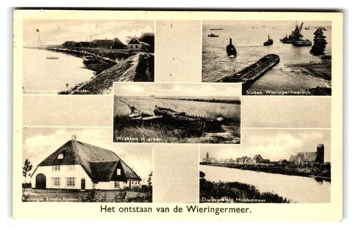 Wieringermeer, Het ontstaan van de Wieringermeer, Verzamelen, Ansichtkaarten | Nederland, Gelopen, Noord-Holland, 1940 tot 1960