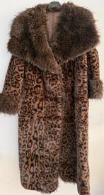 Luxe panterprint faux fur bontjas lange mantal leopard M L, Ophalen of Verzenden, Nieuw, Maat 38/40 (M), Bruin
