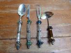 Een aparte set serveer bestek, verzilverd met glas, Antiek en Kunst, Antiek | Bestek, Ophalen of Verzenden