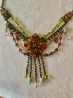 Leuke boho-ketting, groen/oranje, Ophalen of Verzenden, Zo goed als nieuw, Groen, Overige materialen