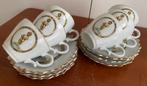 Vintage “Souvenir de Belgioue” espresso kop en schotels., Ophalen of Verzenden, Zo goed als nieuw, Porselein, Kop en/of schotel