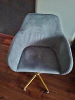 Bureaustoel VidaXL grijs gouden poten, Huis en Inrichting, Bureaustoelen, Ophalen, Zo goed als nieuw, Grijs