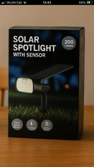 Solar Spotlight met Sensor - Nieuw! beschikbaar voor biedingen