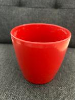 Rood bloempot. (Huiskamer). H 12 / D13 cm., Tuin en Terras, Bloempotten, Rond, Binnen, Ophalen of Verzenden, Zo goed als nieuw