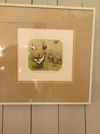 Carla Kleekamp Zeefdruk - Haan met Kippen, Antiek en Kunst, Kunst | Litho's en Zeefdrukken, Ophalen of Verzenden