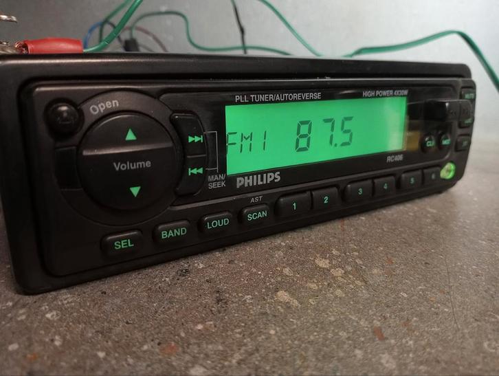 Philips RC406 Radio Cassette Oldtimer Youngtimer, Auto diversen, Autoradio's, Zo goed als nieuw, Ophalen of Verzenden