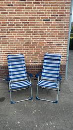 Twee crespo kampeerstoelen-blauw, Ophalen, Gebruikt, Campingstoel