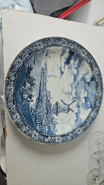 Delfts Blauw Wandbord - Molen en Landschap beschikbaar voor biedingen
