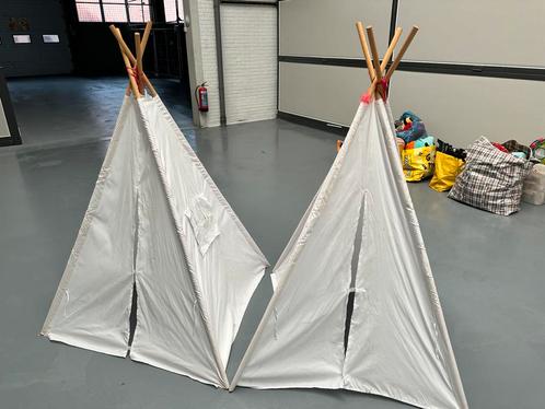 2x Kinder Tipi Tent – Wit (Speeltent / Binnen tent), Kinderen en Baby's, Speelgoed | Speeltenten, Zo goed als nieuw, Ophalen of Verzenden
