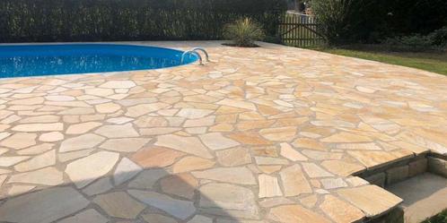 TOPPRIJS flagstones Brasil Yellow 2,5-4 cm dik, Tuin en Terras, Tegels en Klinkers, Nieuw, Terrastegels, Natuursteen, Ophalen