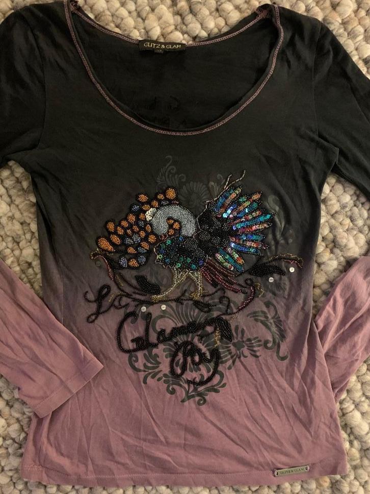 Kastopruiming ....Glitz & Glam top bezet met kraaltjes XS, Kleding | Dames, Tops, Gedragen, Maat 34 (XS) of kleiner, Overige kleuren