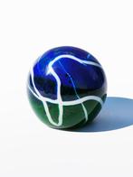 Presse papier, glas, groen blauw, groot, vintage, Verzenden