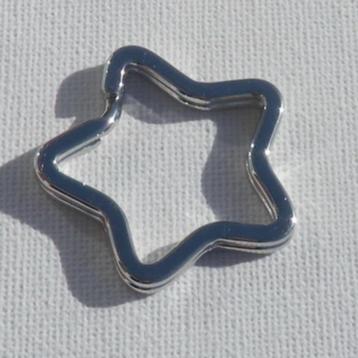 Zilverkleurige metalen sleutelhanger in de vorm van een ster beschikbaar voor biedingen